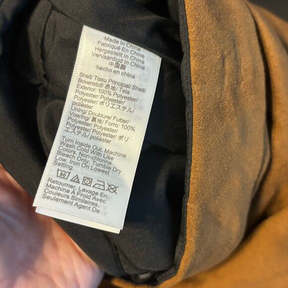 NWT J. Crew Factory Brown/ Carmel Faux Suede Mini Skirt Size 18 Pockets - Picture 6 of 7